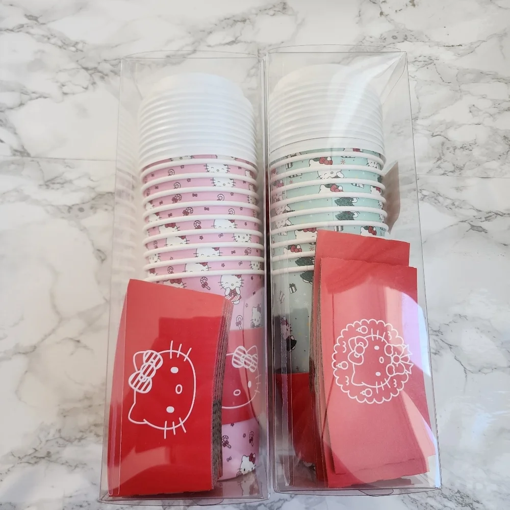 Hello Kitty 2 Set Papper Hot coffe & tea CUP SET BUNDLE Christma LIMITED EDITION - Picture 6 of 7